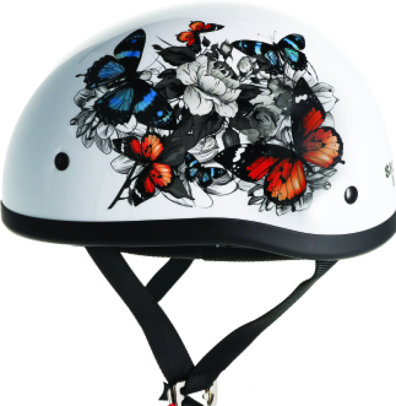 Bikers Choice Skid Lids White Rose Original Helmet - 2XL, D.O.T. Approved, Low-Profile Sport Helmet
