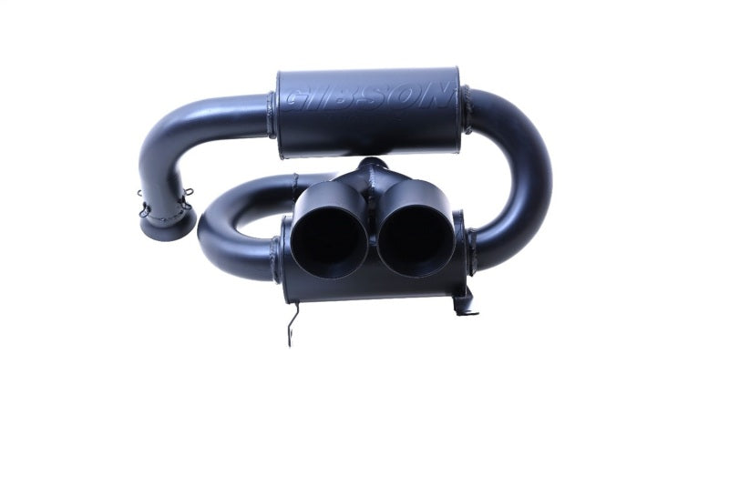 Gibson 2024 Can-Am Maverick R 4-Inch Stainless Dual Wall Slash-Cut Exhaust with Black Ceramic Tips