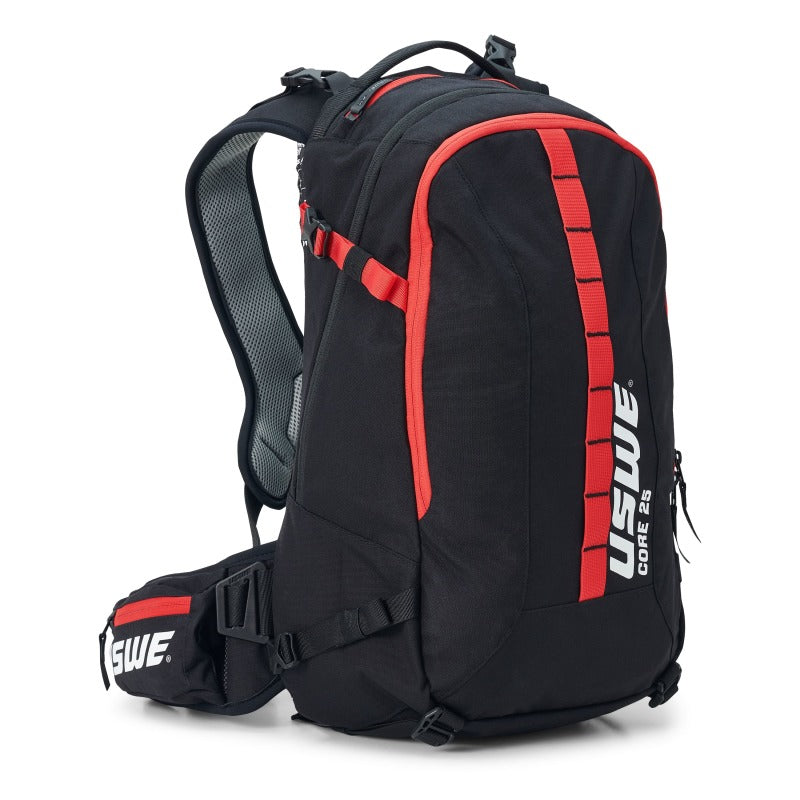 USWE Core Dirt Biking Daypack 25L - Black and Red for Powersports Adventure