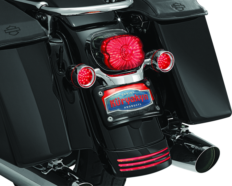 Kuryakyn Curved License Plate Mount for Harley-Davidson Road and Touring Models - Black