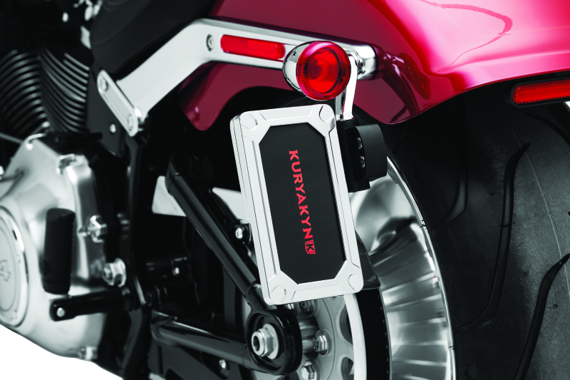 Kuryakyn Nova Side Mount License Plate Frame for Harley Davidson - Gloss Chrome (Part #3141)