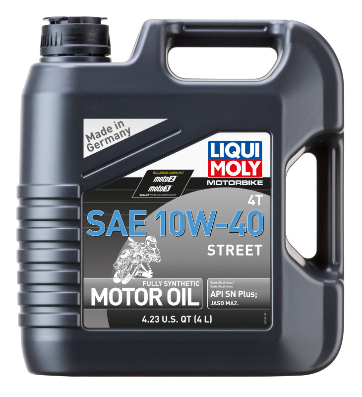 LIQUI MOLY 4L Motorbike 4T SAE 10W40 Street Synthetic Engine Oil for Powersports