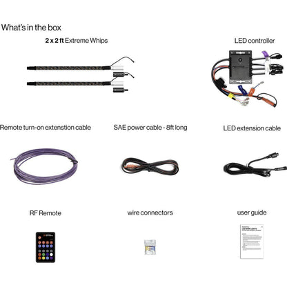 Extreme 2 FT Whips (Pair) + Controller