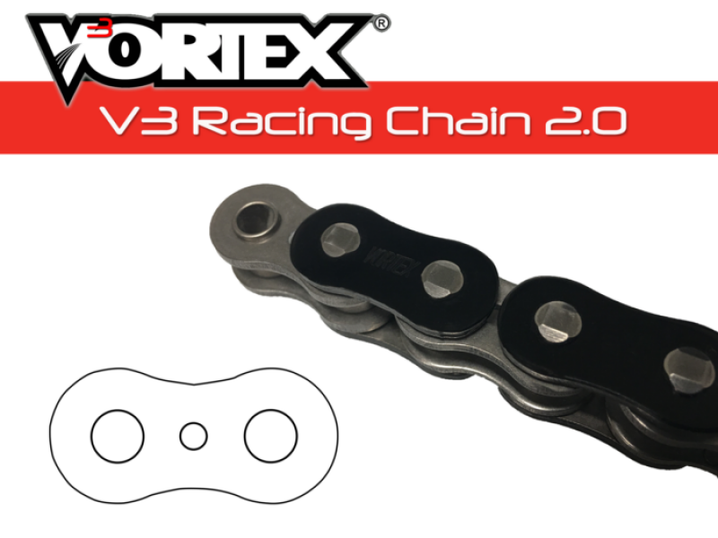 Vortex Racing V3 2.0 Chain 520RX3-112 for Street Bikes - Black