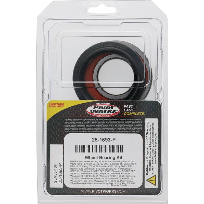 Pivot Works Premium Wheel Bearing Kit for Powersports Vehicles - Part Number 25-1693-P