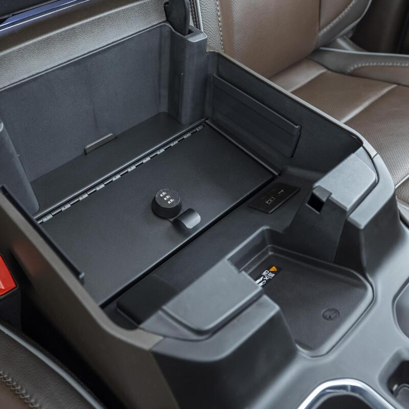 Tuffy Products Console Safe with Combo Lock for Chevy Silverado Crew Cab with Wireless Charging Pad (2021-2024)