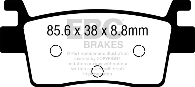 EBC Powersports SXR739HH Sintered Race Rear Brake Pads for Kawasaki KRX 1000 Teryx