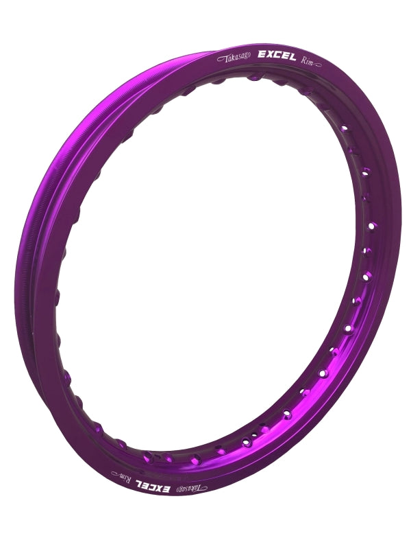 Excel Takasago 21x1.60 Purple Motorcycle Rim - Durable Alloy for Competition