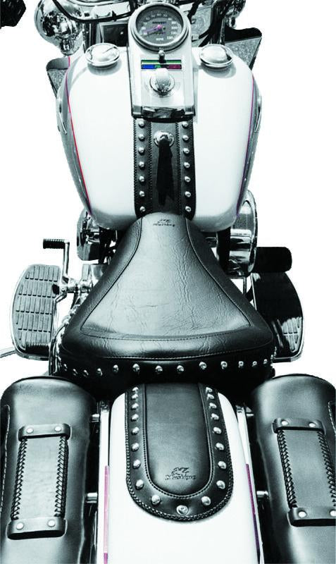 Mustang Motorcycle 04-21 Harley Sportster 4.5 Wide Touring Solo Seat with Driver Backrest - Black