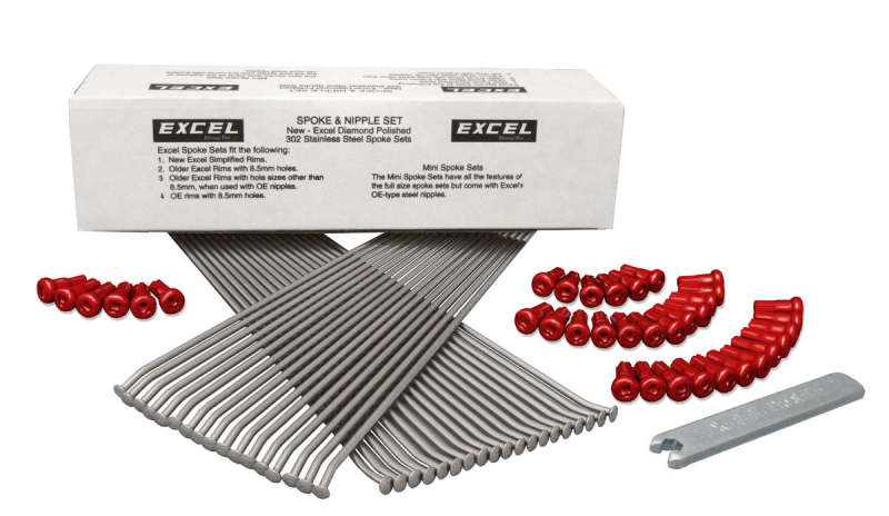 Excel Rear Spoke and Red Nipple Set 8-Gauge with Wrench – Powersports
