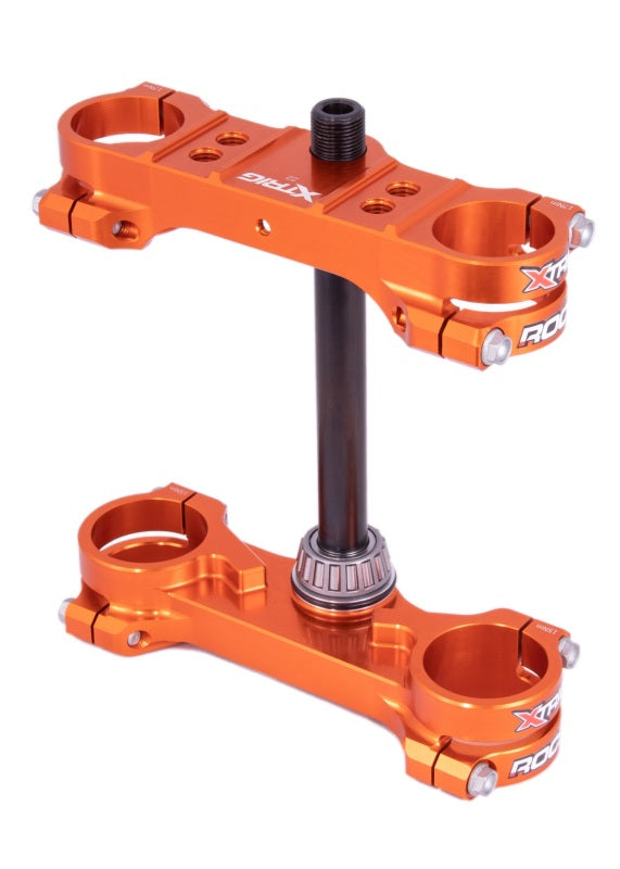 XTrig ROCS Tech Triple Clamp for KTM 65 SX / Husqvarna TC 65 / GasGas MC 65, Part Number 501220600801, Orange