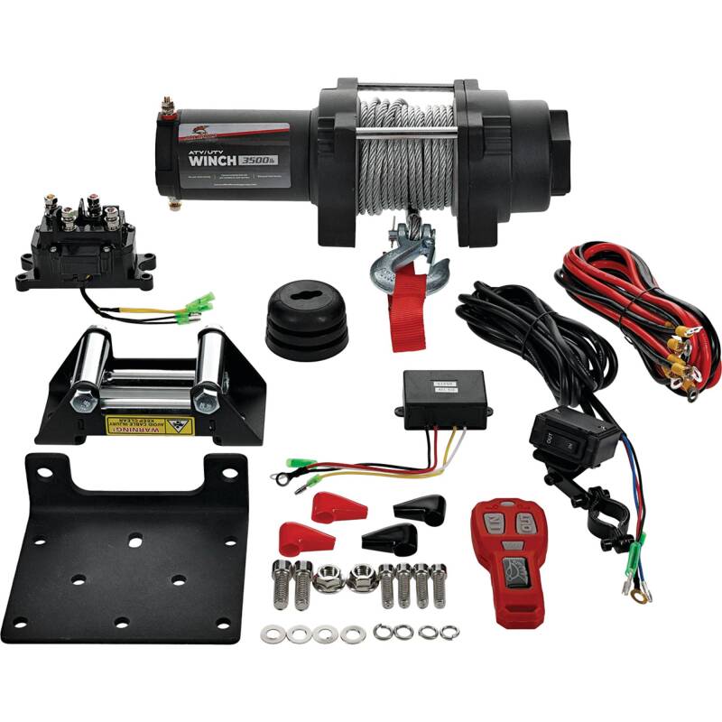All Balls Racing 3500lb Winch with Steel Cable and Planetary Gear Reduction