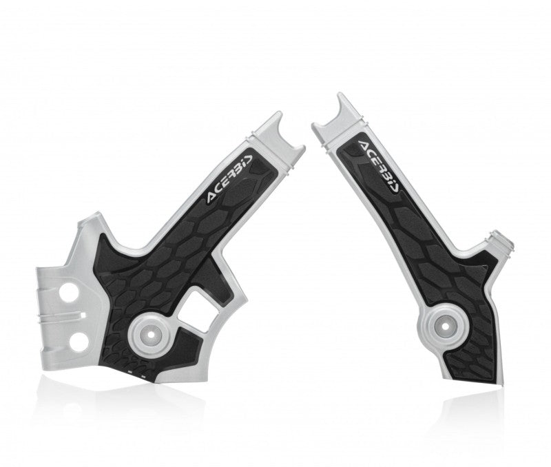 Acerbis 96+ Suzuki DR650 Frame Guards - X-Grip in Gray/Black