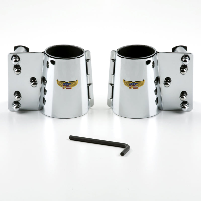National Cycle Chrome Fork Cover Brackets Kit for Suzuki VL800 and Yamaha V-Star VN900