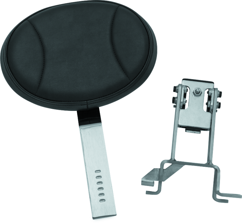 Kuryakyn Plug-N-Go Driver Backrest 14-Up Indian Black Pad with Chrome Mounting Bracket