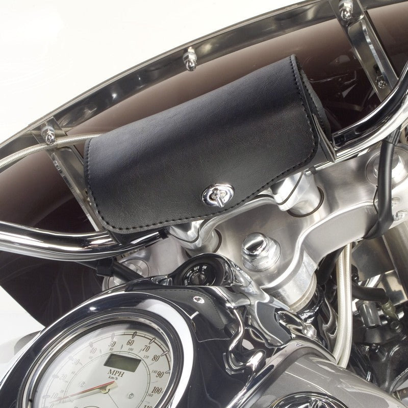 Willie & Max Universal Revolution Handlebar Bag - Black with Chrome Fastener
