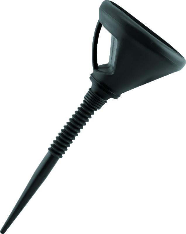 BikeMaster Flexible-Spout Funnel - Black with Built-In Debris Screen