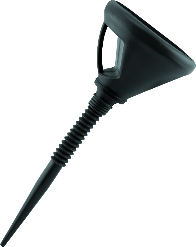 BikeMaster Flexible-Spout Funnel - Black with Built-In Debris Screen