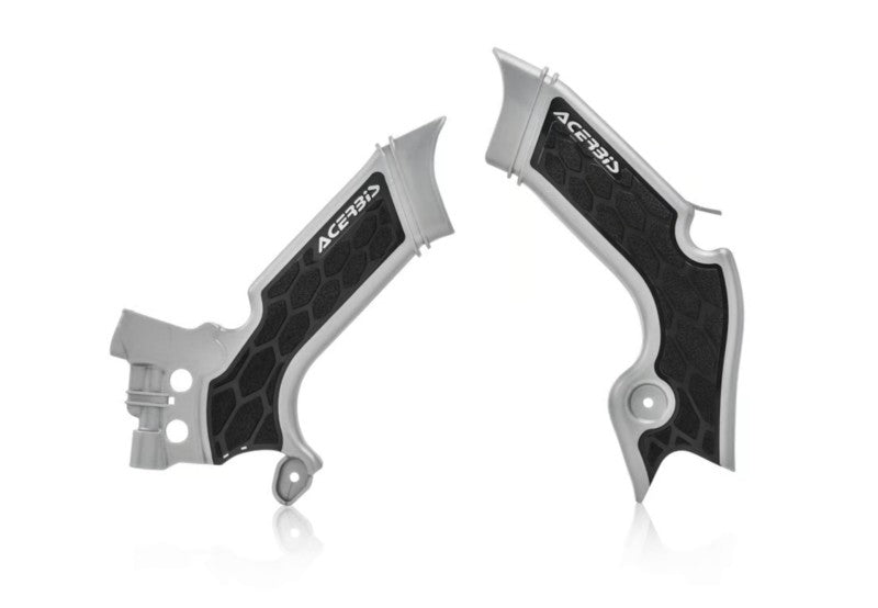 Acerbis 21+ Kawasaki KX250 / 19-23 KX450 Frame Guards - X-Grip Silver/Black