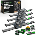 Rhino USA Retractable Ratchet Straps (2-Pack, 1 Inch x 10 Feet) Gray