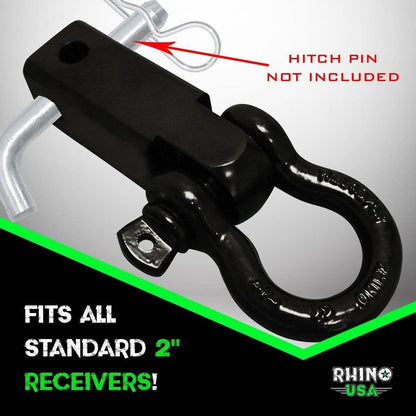 30' Tow Strap & Shackle Hitch Receiver Combo