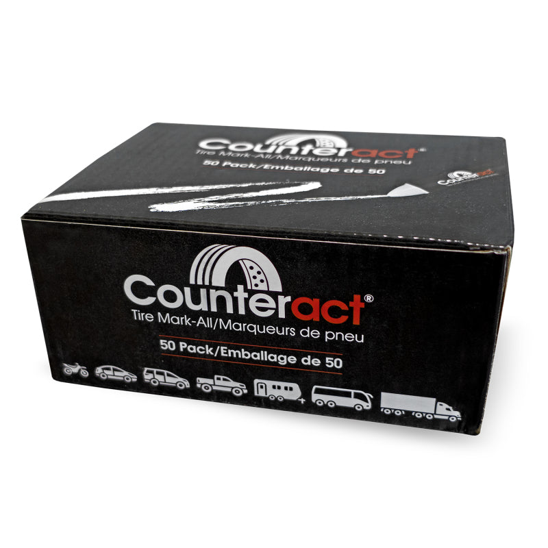 Counteract Mark-All Tire Crayon - White, 50 Pack for Powersports Vehicles