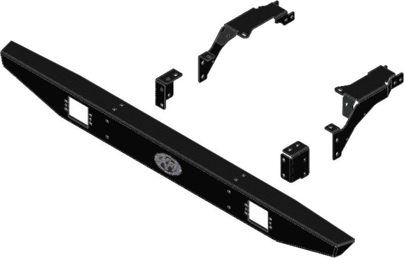 KFI Polaris Ranger XP 1000 Crew Rear Bumper - Heavy Duty Powder-Coated Black Finish