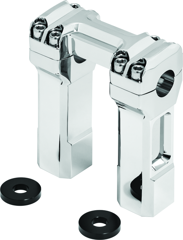 Kuryakyn 5 Inch Billet Handlebar Risers Chrome - Enhance Comfort and Style for Harley Motorcycles