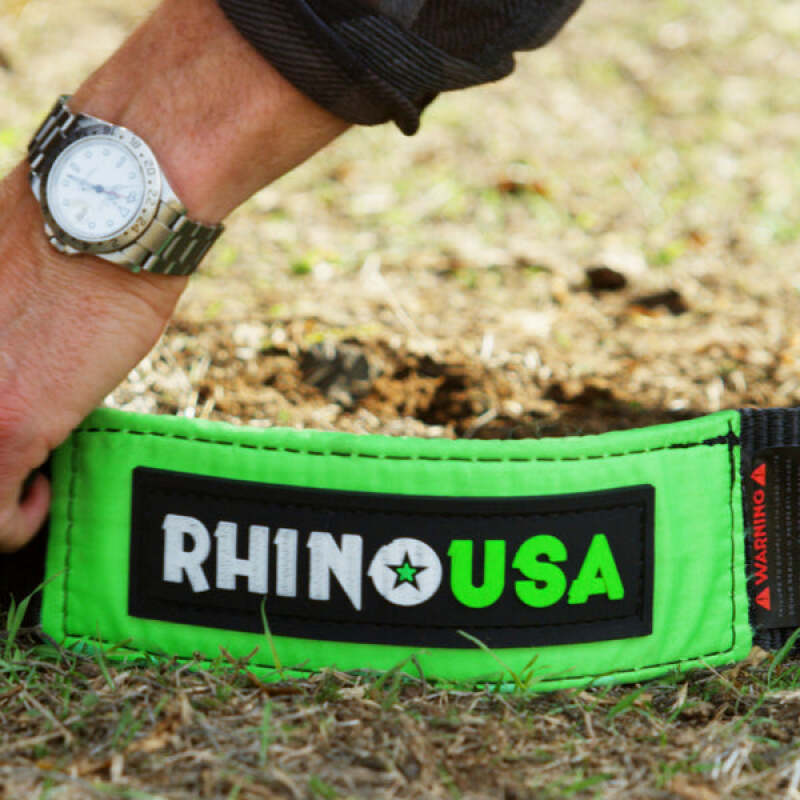 Rhino USA Recovery Tow Strap 4 Inch x 30 Feet – Heavy Duty Green Power Sports Tow Rope
