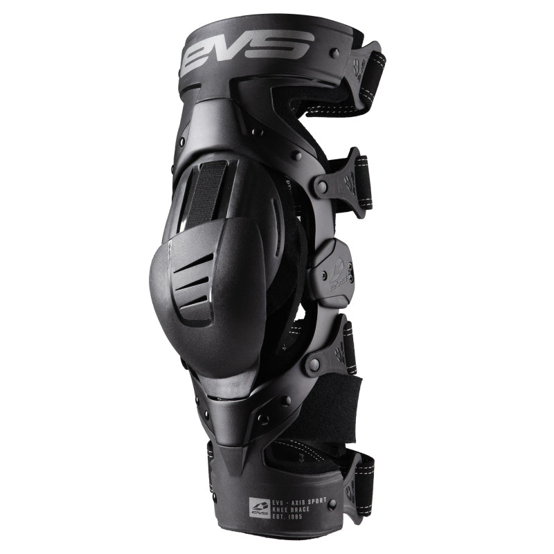 EVS Axis Sport Knee Brace Black/Black/Grey - Medium/Left for Powersports Protection