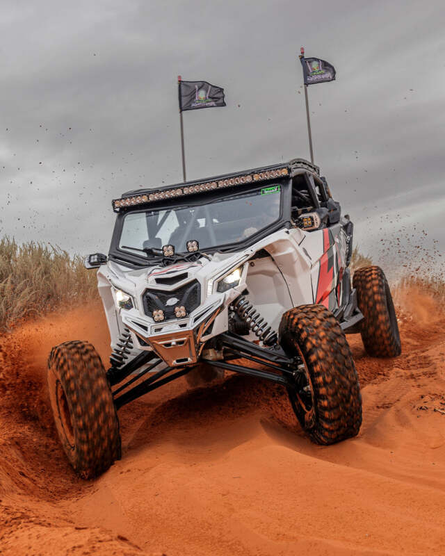 Elektric Offroad 2017+ Can-Am Maverick X3 Billet Aluminum Front Winch Bumper with Clear Anodized Finish