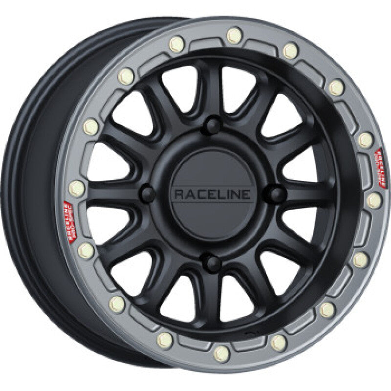 Raceline A14BG Alpha 15x10 Inch Beadlock Wheel with 4x137 Bolt Pattern and 10mm Offset in Black and Gunmetal Finish