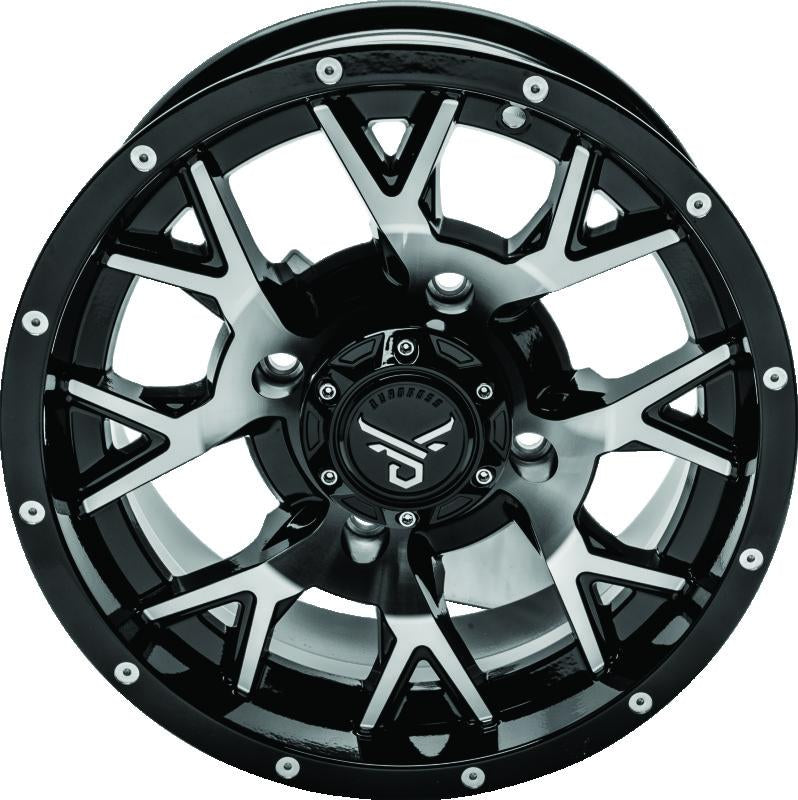 QuadBoss QBS Barbwire 15x7 Wheel with 4+3 Offset and 4x156 Bolt Pattern