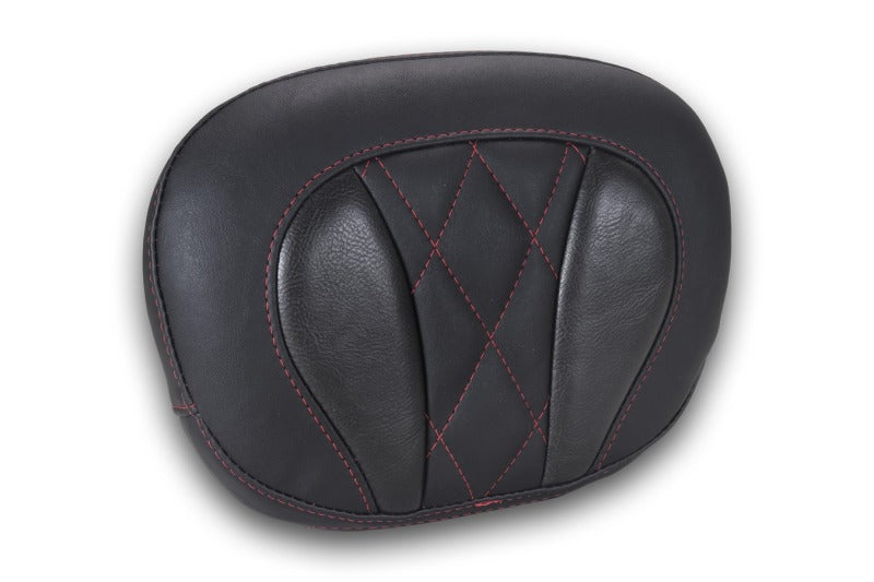 Mustang Motorcycle Deluxe Diamond Touring Sissy Bar Pad with Dark Cherry Stitching for Harley-Davidson Touring Models