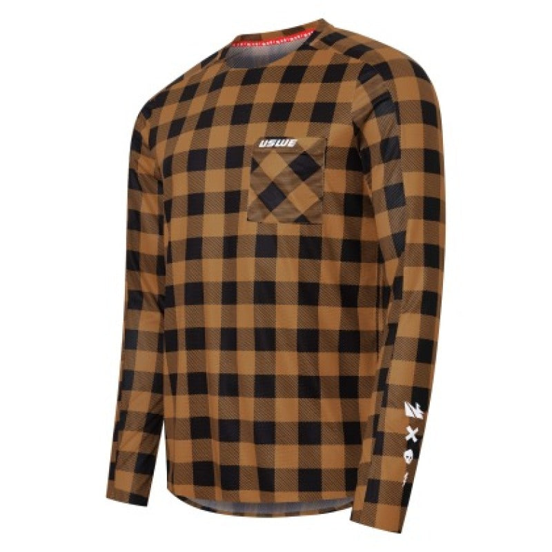 USWE Flannel Long Sleeve Lightweight Off-Road Jersey - Bronze, XL