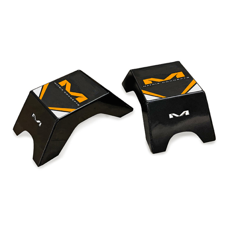 Matrix Concepts H1 Starter Blocks Set - Black and Orange Aluminum Starting Blocks for Powersports