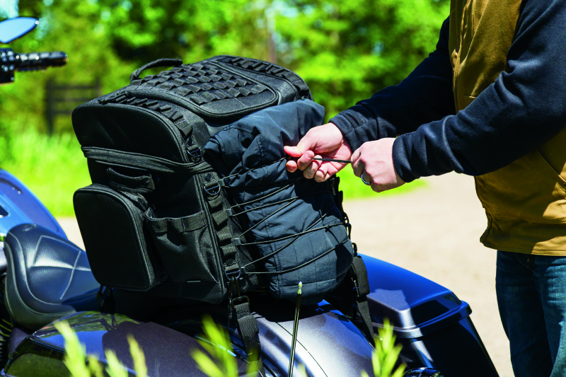 Kuryakyn Momentum Vagabond Bag Part Number 5285 – Versatile Motorcycle Seat and Rack Storage Solution
