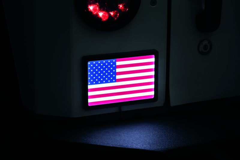 Kuryakyn Freedom Flag LED 4x6 Inch Black - Patriotism LED Accent for Powersports Vehicles