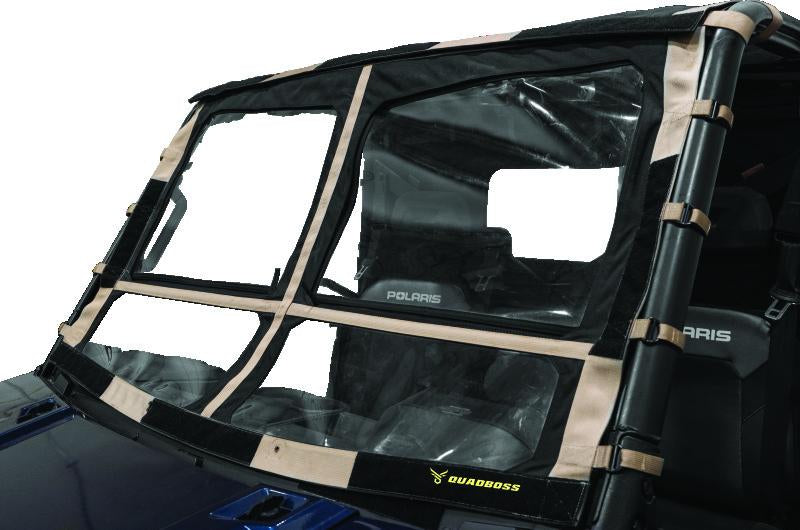 QuadBoss Folding Windshield for Kawasaki KAF620 Mule 4010 4x4 – Adjustable Polycarbonate PowerSports Windshield