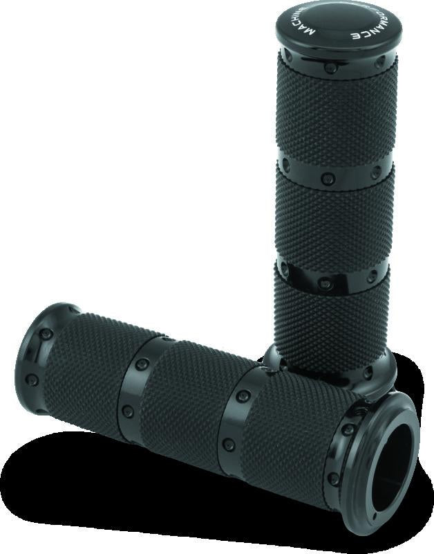 Performance Machine Handle Grip Set XLS in Black Anodized - Part Number 0063-2087-B
