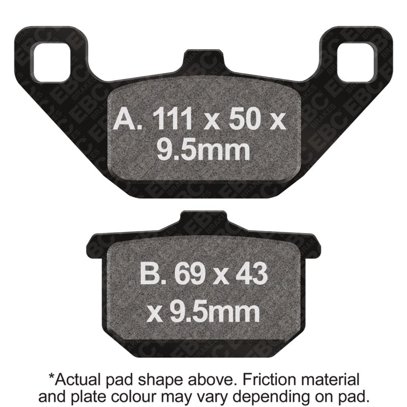 EBC Powersports FA85 Organic Brake Pads for Kawasaki ZN1300, EL250 Eliminator, and ZG1000 Concours Models