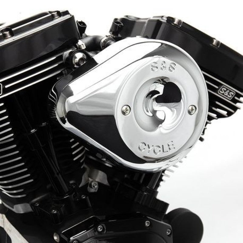 S&S Cycle 2017+ M8 Models Stealth Air Cleaner Kit with Chrome Teardrop Cover