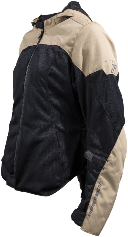 Speed and Strength Starstruck Mesh Motorcycle Jacket for Women – Trench Tan/Black, Size XS