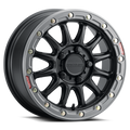 Raceline A14 Alpha 15x10 Inch Beadlock Wheel with Black Finish and Gunmetal Ring, 5x114.3 Bolt Pattern, +25mm Offset