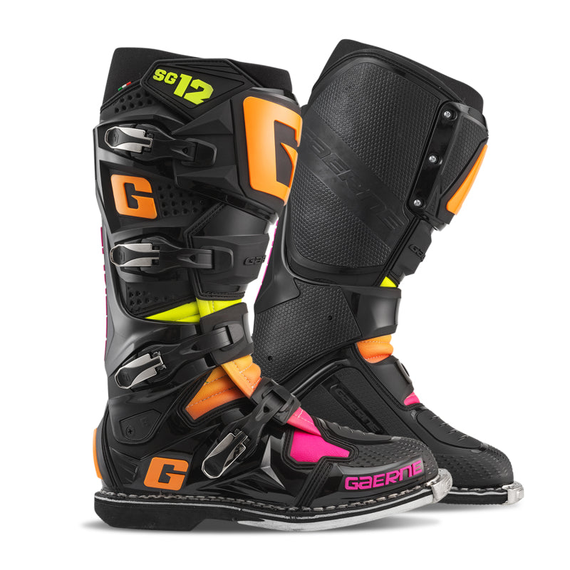 Gaerne SG12 Limited Edition Black, Orange & Pink Motocross Boots - Size 10