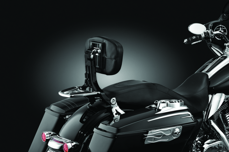 Kuryakyn Multi-Purpose Backrest with Luggage Rack – Black & Chrome Part 1661