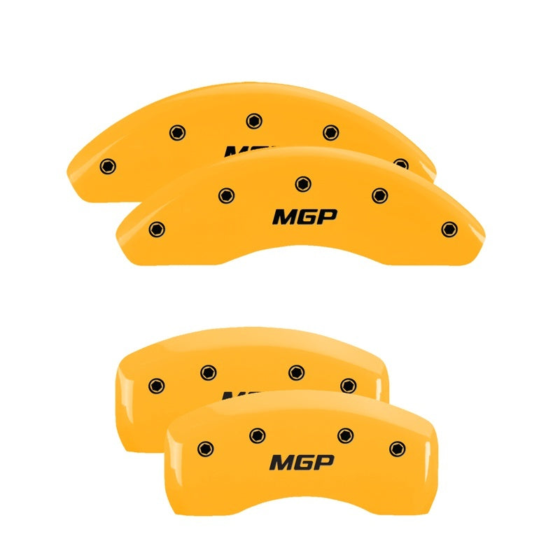 MGP 4 Caliper Covers for Hyundai Veloster 2016-2017 with Yellow Finish and Black Engraving