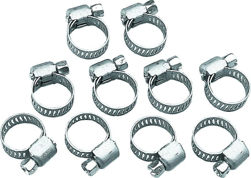 Bikers Choice Stainless Steel Mini Clamp Set – 10 Pack, Fits 7/32 to 5/8 Inch OD Hose