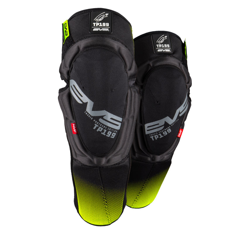 EVS TP199 Knee and Shin Guard Pair Black/Hi Viz – Large/XL for Powersports Protection