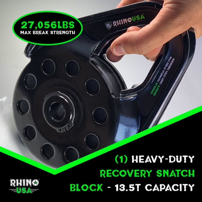 Rhino USA Snatch Block RNO-SNTCH-BLCK for Heavy-Duty Lifting and Pulling